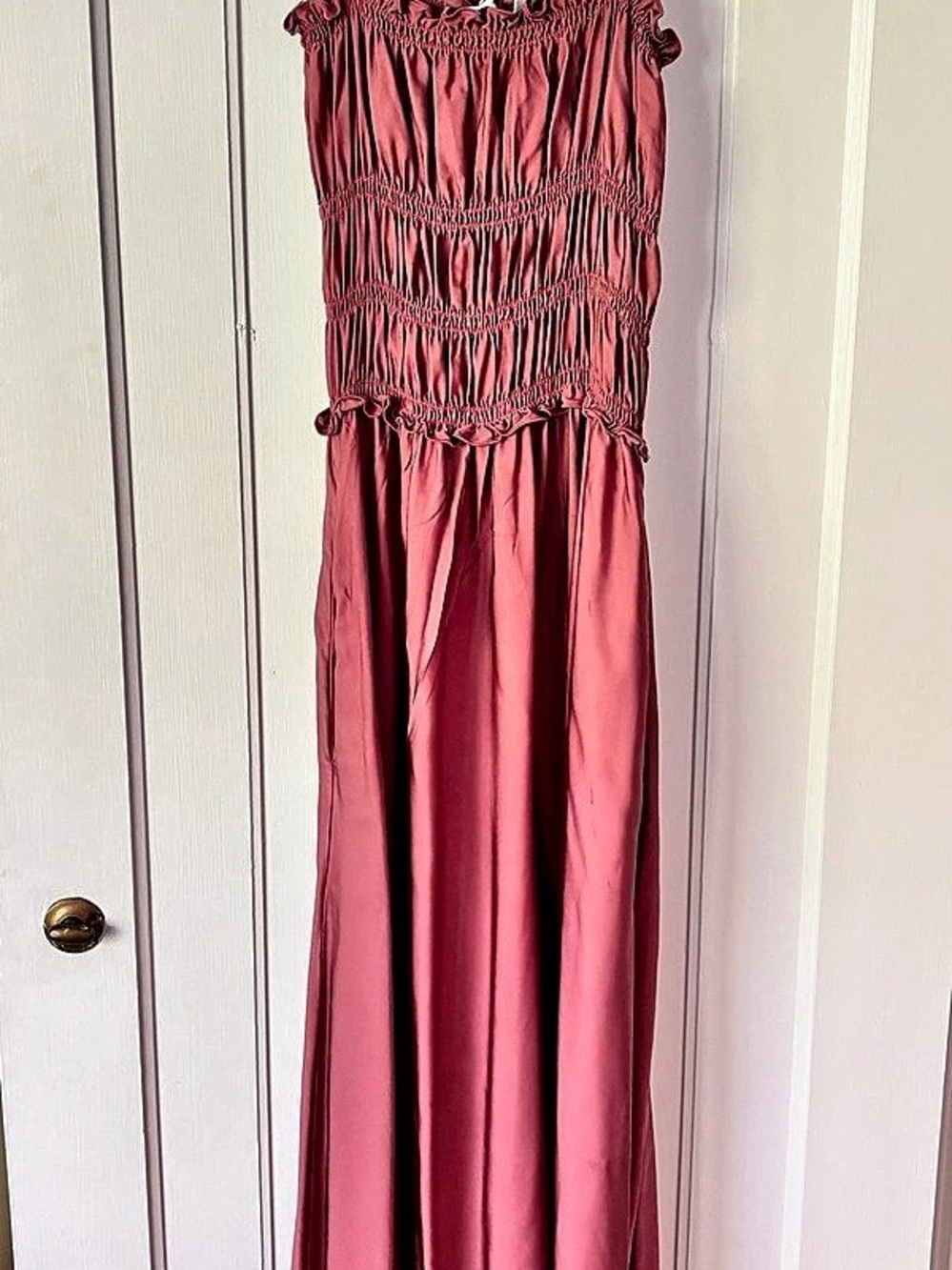 KOTN Pink Ruched Maxi Dress Size S